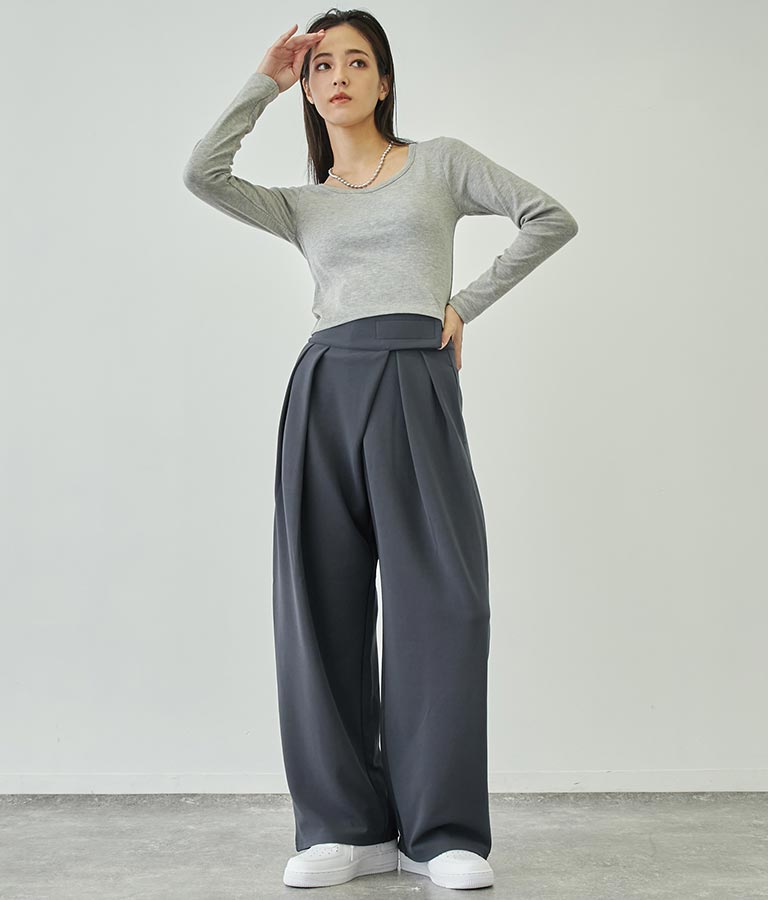 ベーシックUネックロングTシャツ 793-8987