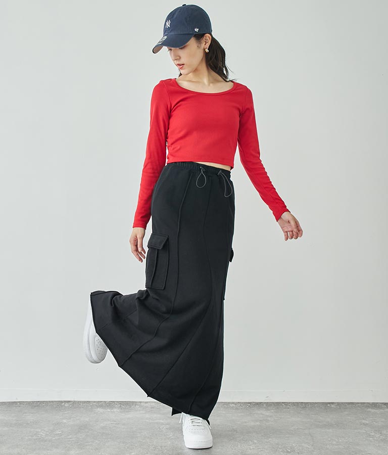 ベーシックUネックロングTシャツ 793-8987