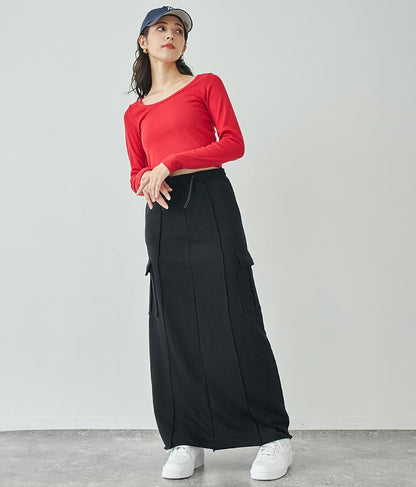 ベーシックUネックロングTシャツ 793-8987