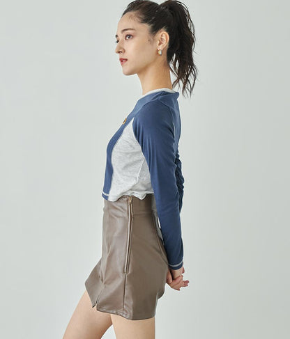 サイド配色ロングスリーブTシャツ 793-8970