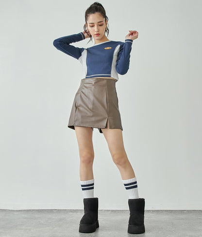 サイド配色ロングスリーブTシャツ 793-8970