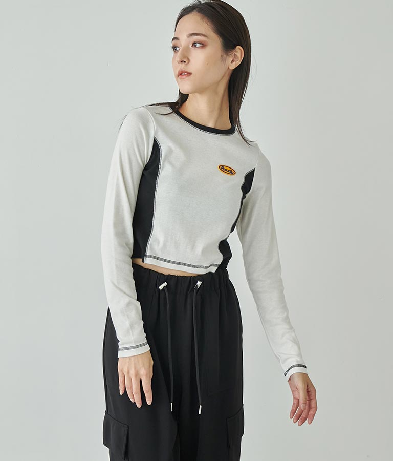 サイド配色ロングスリーブTシャツ 793-8970