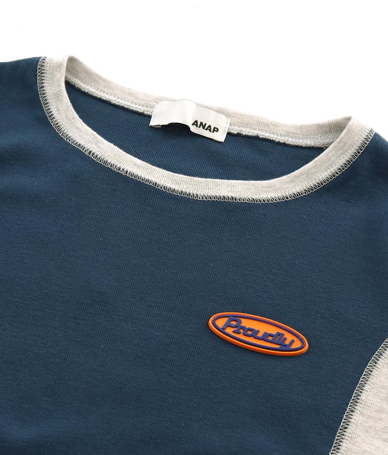 サイド配色ロングスリーブTシャツ 793-8970