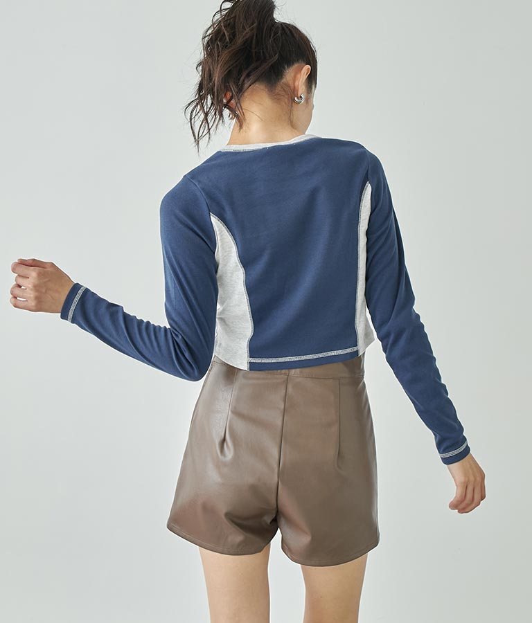 サイド配色ロングスリーブTシャツ 793-8970
