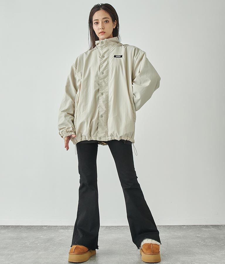 ANAP ボックス ロゴフード付き ナイロン ブルゾン 794-8968