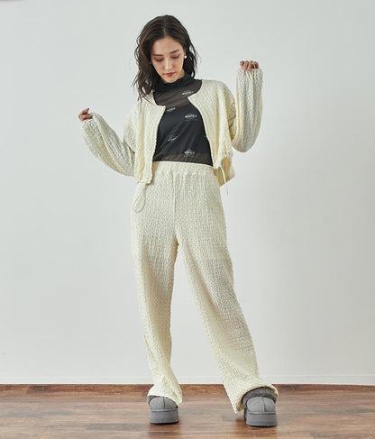 ロゴプリント シアー ハイネック トップス 793-9031