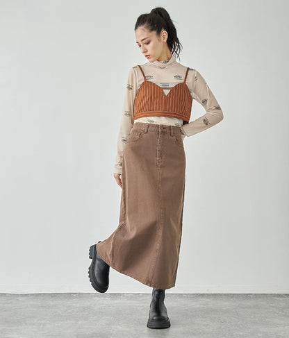 ロゴプリント シアー ハイネック トップス 793-9031