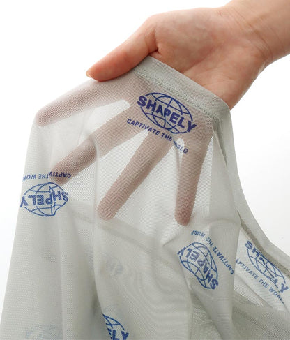 ロゴプリント シアー ハイネック トップス 793-9031