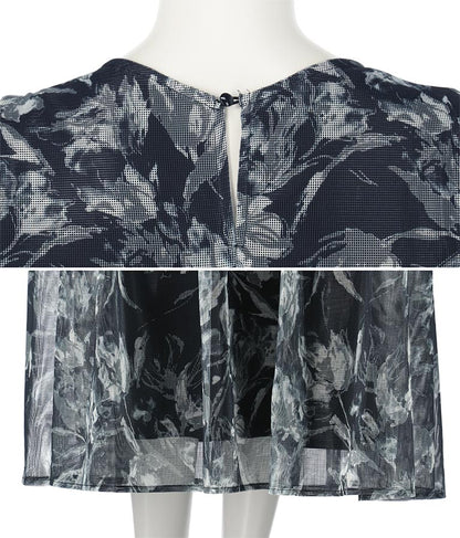 メッシュプリントティアードワンピース 527-6725