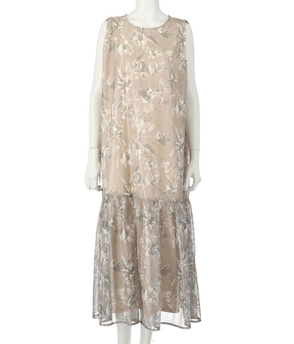 メッシュプリントティアードワンピース 527-6725