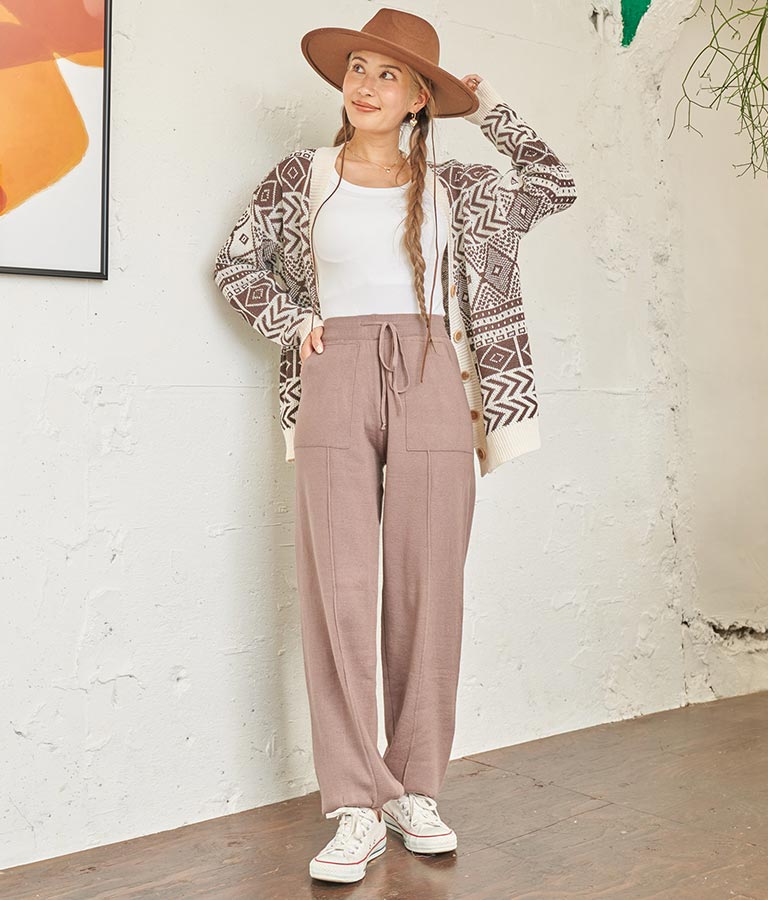 センター ライン ニット ジョガー パンツ 812-6706