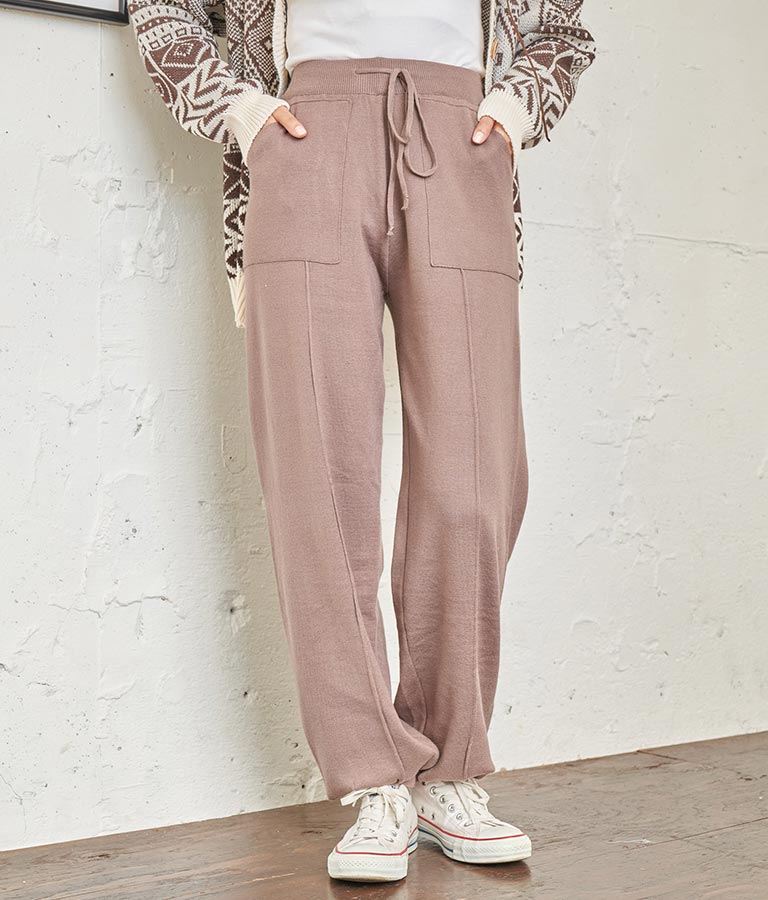 センター ライン ニット ジョガー パンツ 812-6706