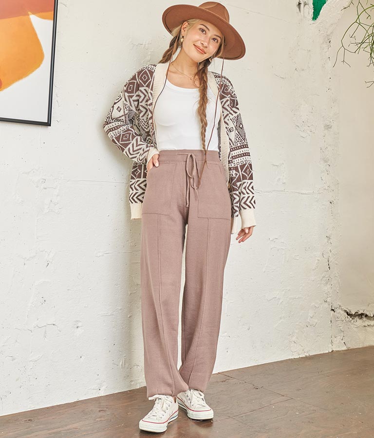 センター ライン ニット ジョガー パンツ 812-6706