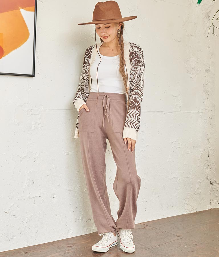 センター ライン ニット ジョガー パンツ 812-6706