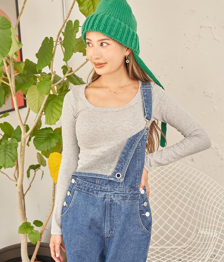 デコルテライン 細リブ カットソー 813-6725