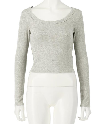 デコルテライン 細リブ カットソー 813-6725