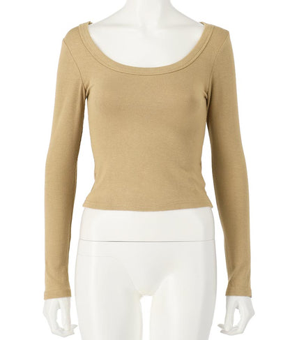 デコルテライン 細リブ カットソー 813-6725