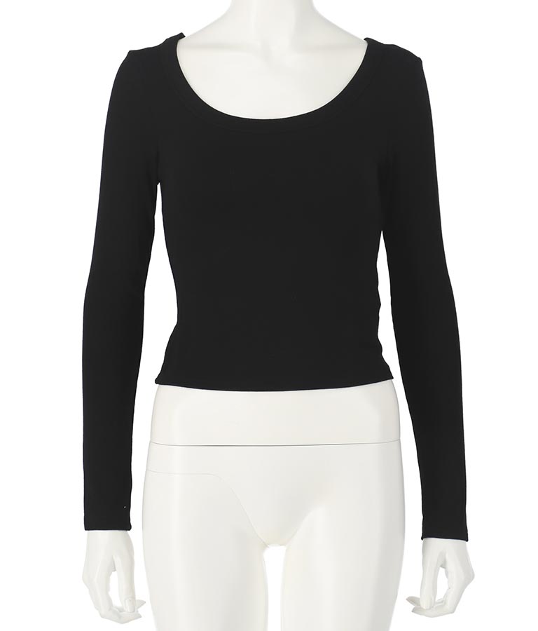 デコルテライン 細リブ カットソー 813-6725