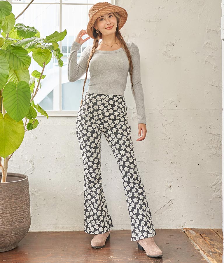 デコルテライン 細リブ カットソー 813-6725