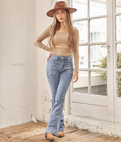 デコルテライン 細リブ カットソー 813-6725