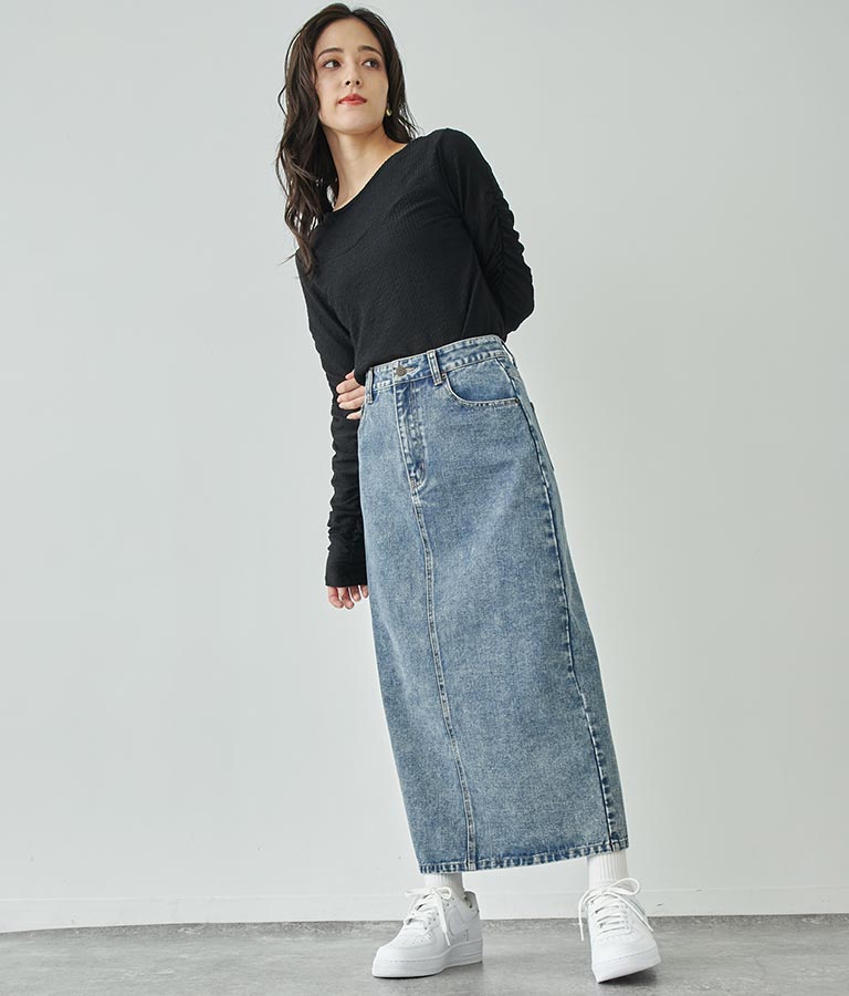 バックスリットロングスカート 791-9017