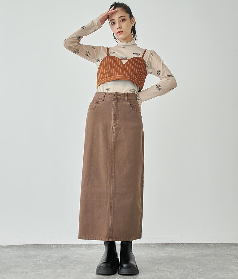 バックスリットロングスカート 791-9017