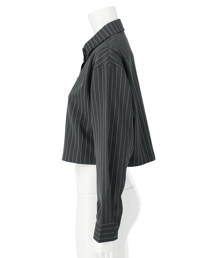 ピン ストライプ クロップド シャツ 794-9005