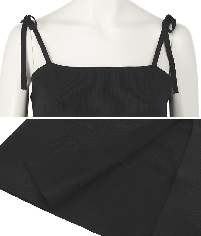 スポンジニット キャミソール ロング ワンピース ノースリーブ 157-5477