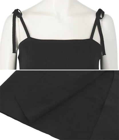 スポンジニット キャミソール ロング ワンピース ノースリーブ 157-5477