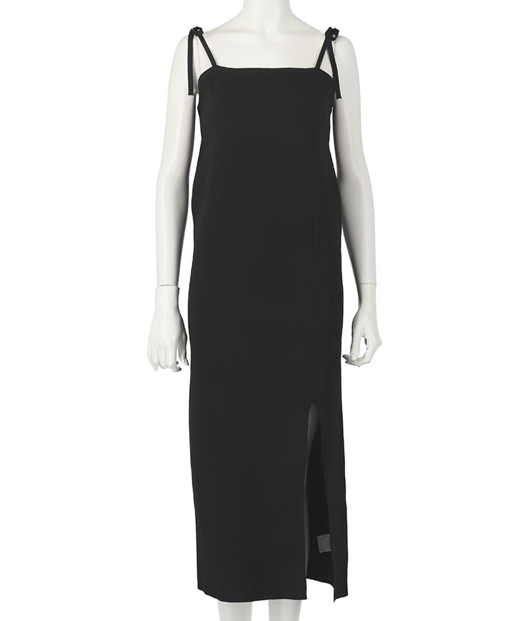 スポンジニット キャミソール ロング ワンピース ノースリーブ 157-5477