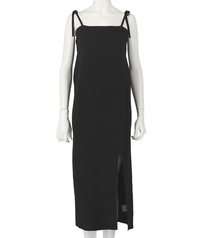 スポンジニット キャミソール ロング ワンピース ノースリーブ 157-5477