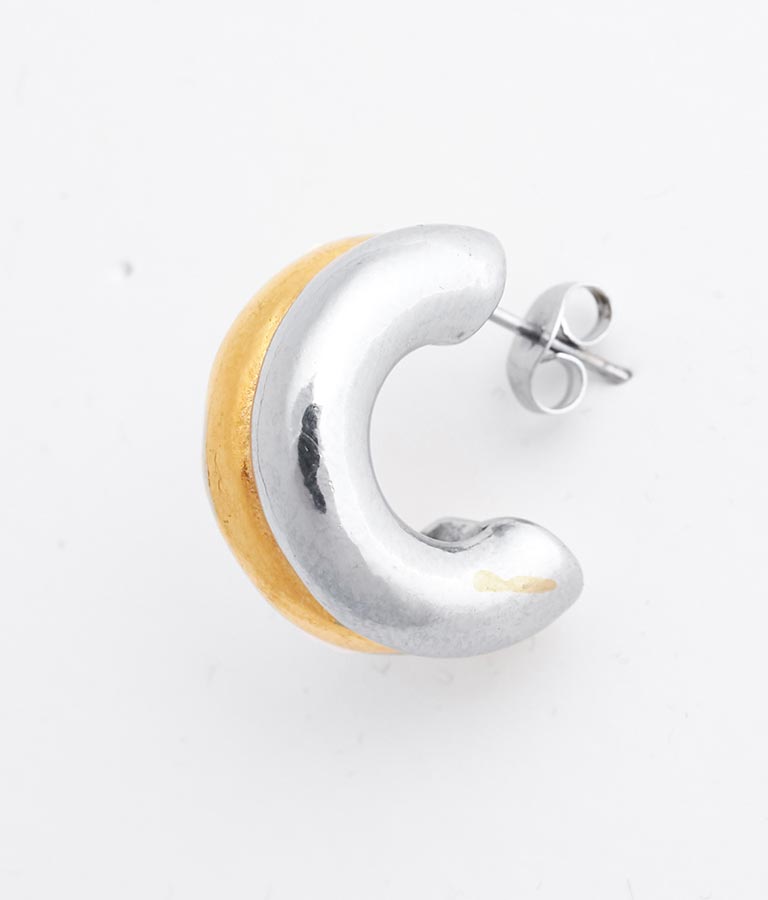 ツートンバイカラーフープピアス 159-5495