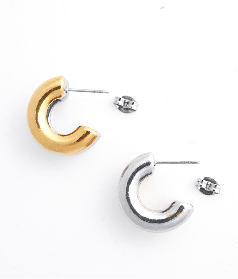 ツートンバイカラーフープピアス 159-5495