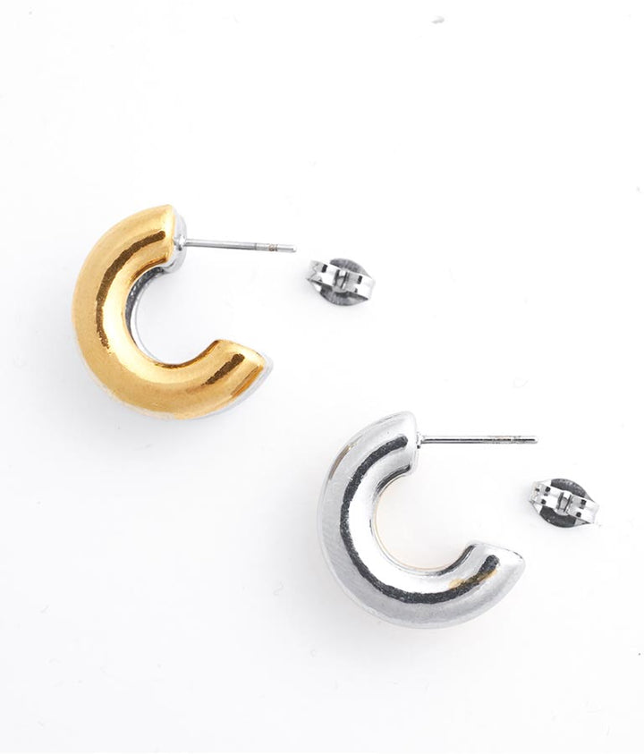 ツートンバイカラーフープピアス 159-5495