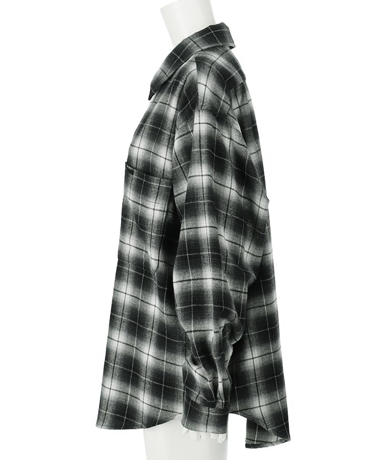 チェック ジップ アップ シャツ 30-3076