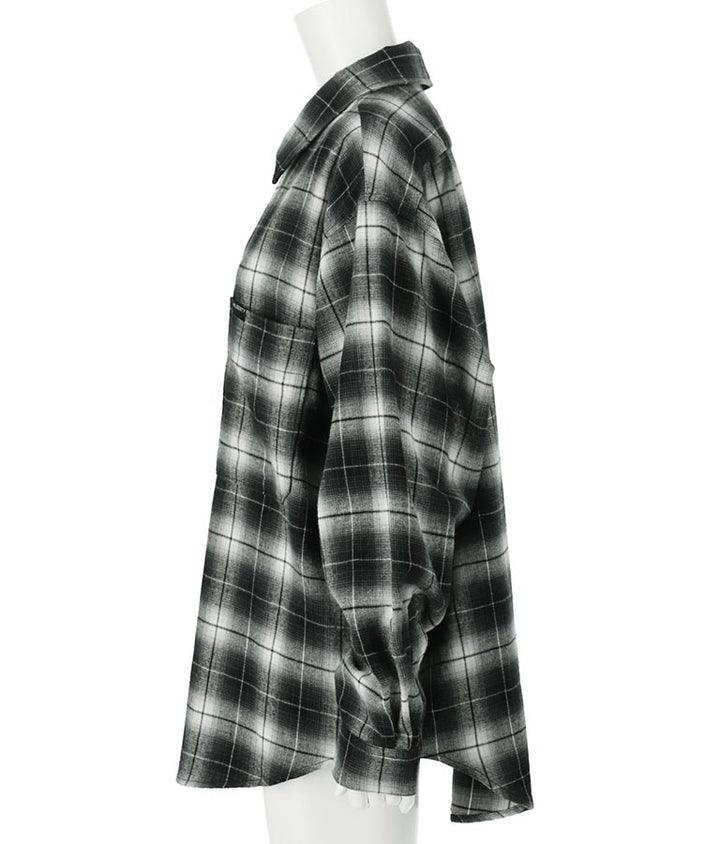 チェック ジップ アップ シャツ 30-3076
