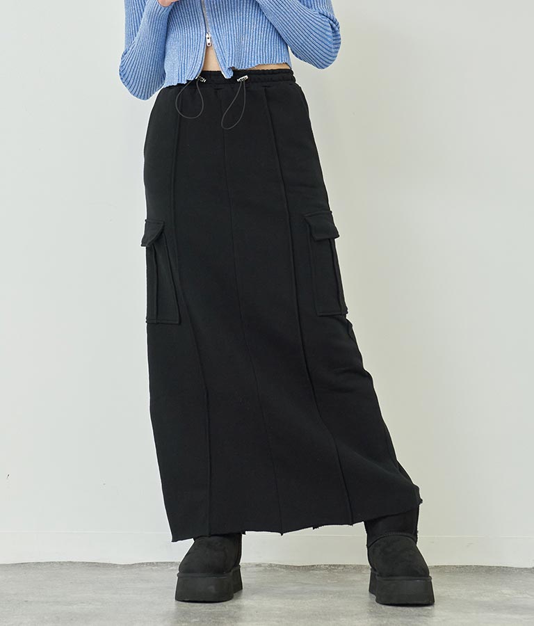 裏毛スウェットカーゴスカート