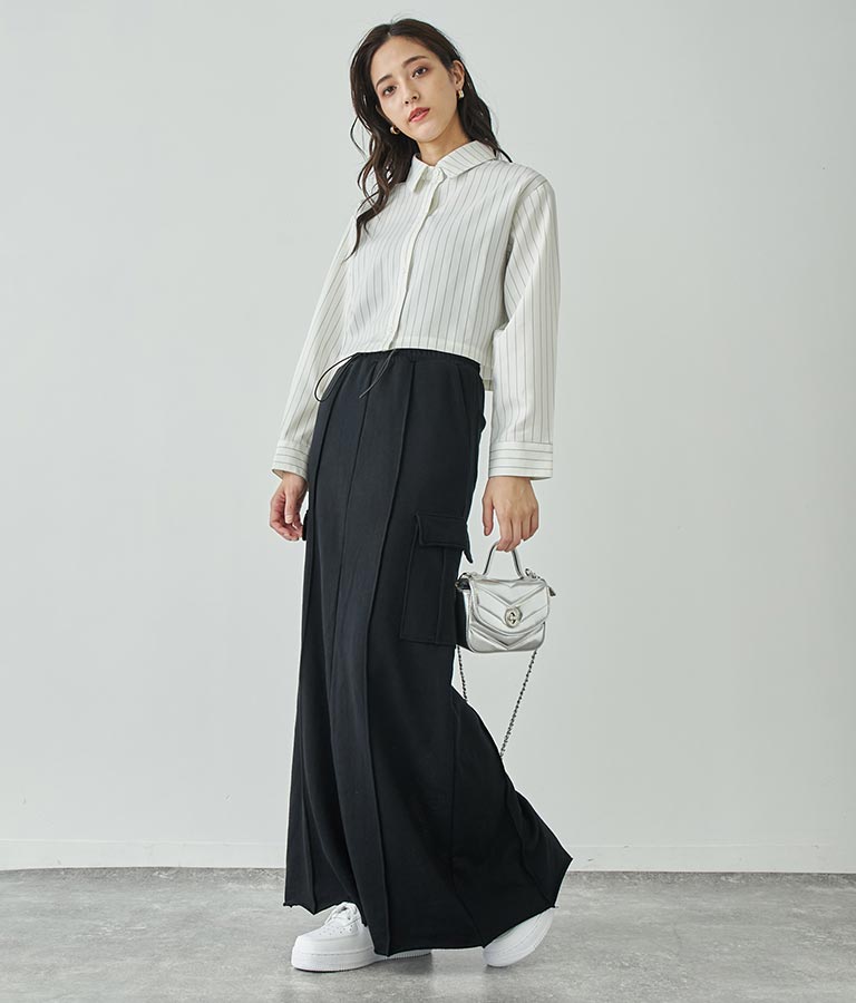 裏毛スウェットカーゴスカート 791-9002