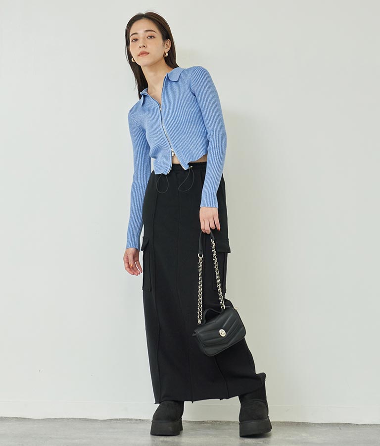 裏毛スウェットカーゴスカート 791-9002