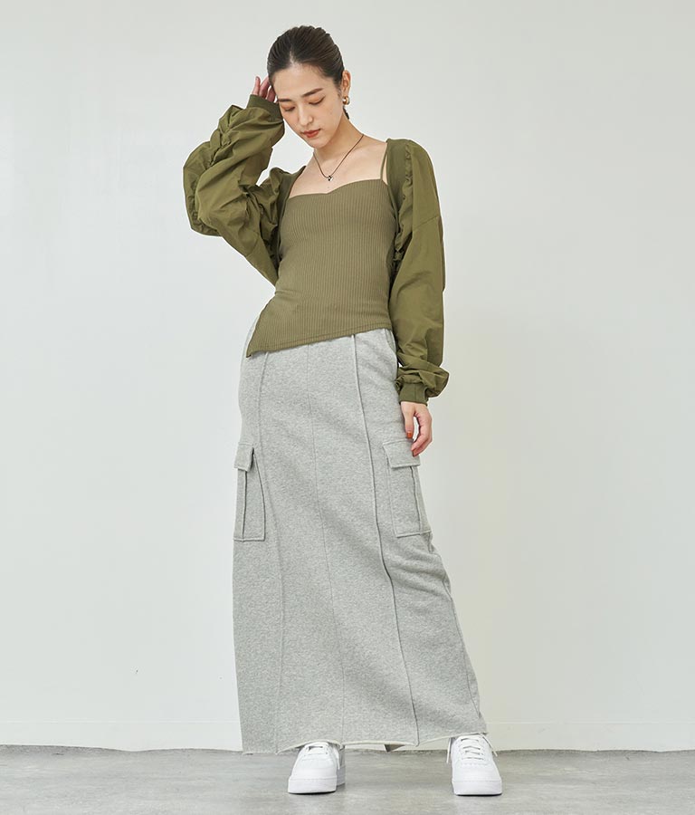 裏毛スウェットカーゴスカート 791-9002