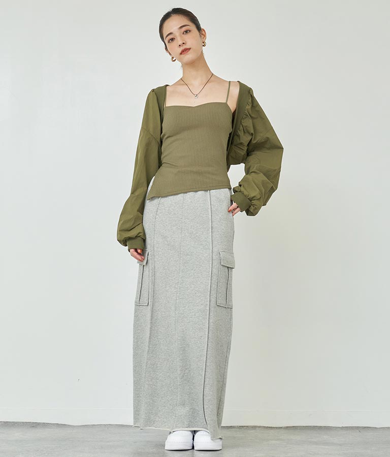 裏毛スウェットカーゴスカート 791-9002