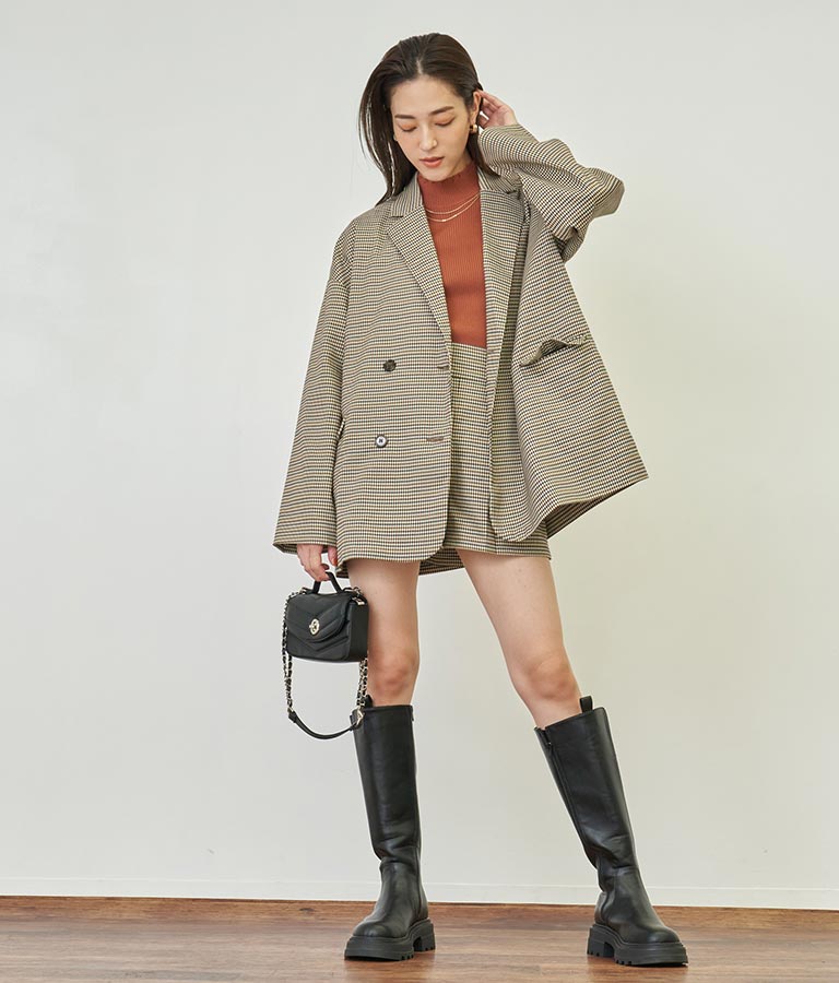 チェック柄ショートパンツ【セットアップ着用可】