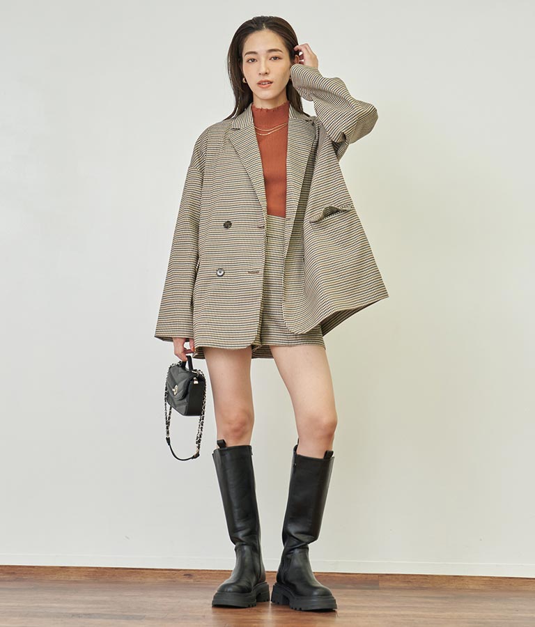 チェック柄 ショートパンツ【セットアップ着用可】 792-8993