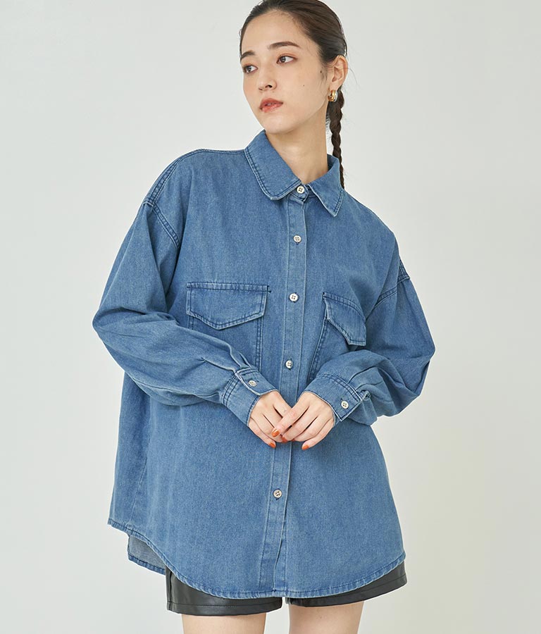 デニムオーバーサイズシャツ 154-5497