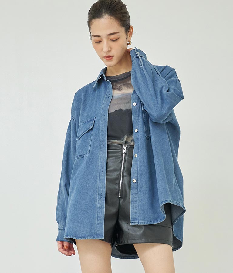 デニムオーバーサイズシャツ 154-5497