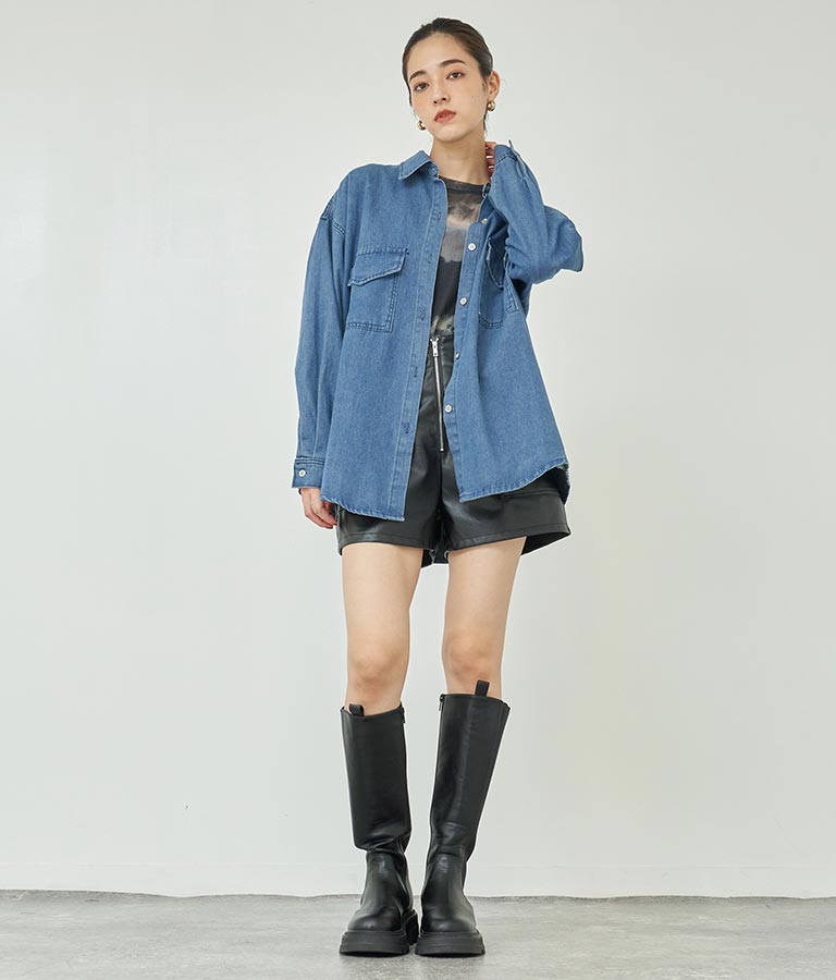 デニムオーバーサイズシャツ 154-5497