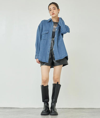 デニムオーバーサイズシャツ 154-5497