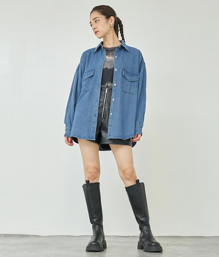 デニムオーバーサイズシャツ 154-5497
