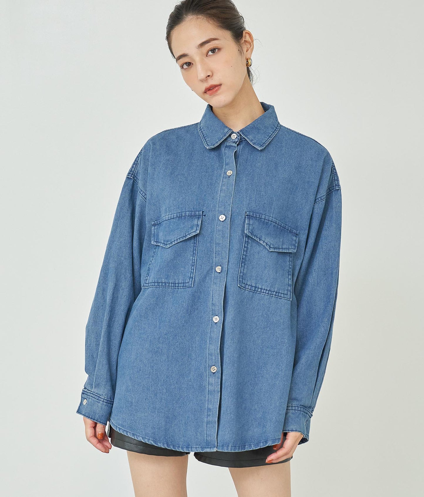デニムオーバーサイズシャツ 154-5497