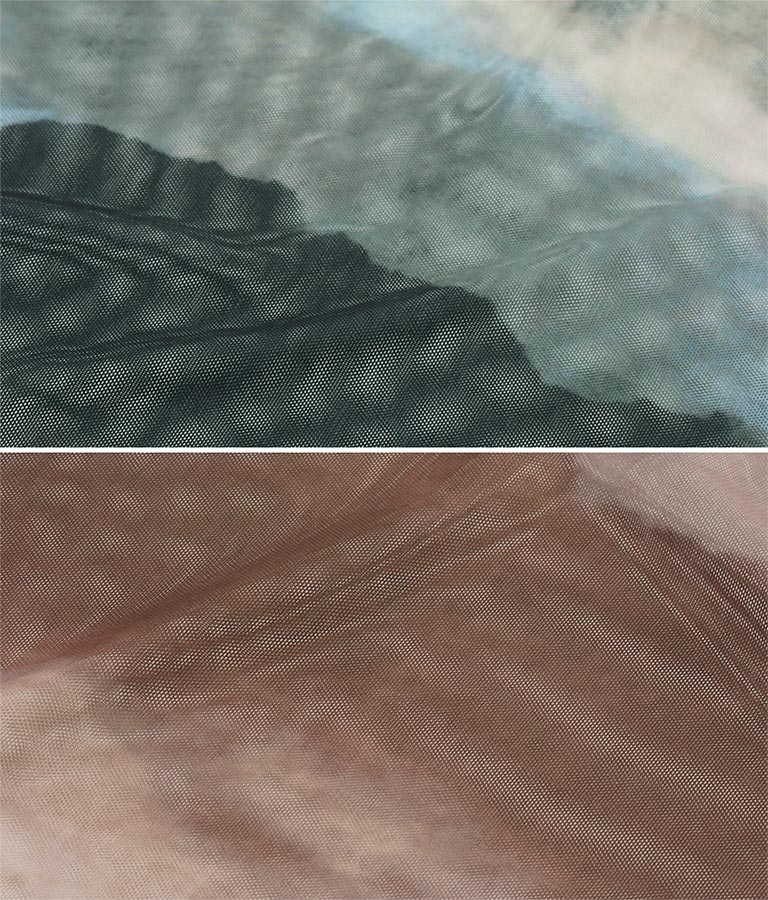 ニュアンス柄サイドシャーリングシアートップス 153-5494